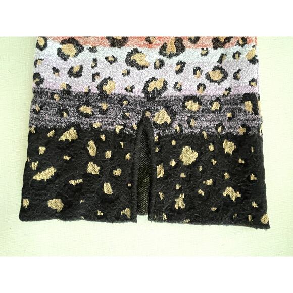 Maeve Anthropologie Sz XS Sweater Pencil Skirt Leopard Stretch Bodycon Boho - Picture 8 of 10